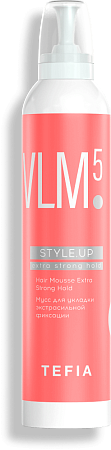 TEFIA | Мусс для укладки экстрасильной фиксации в категории — Style.Up, объем 300 мл. Hair Mousse Extra Strong Hold.
