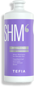 TEFIA | Серебристый шампунь для светлых волос в категории — Myblond, объем 1000 мл. Silver Shampoo for Blonde Hair.