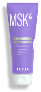 TEFIA | Серебристая маска для светлых волос в категории — Myblond, объем 250 мл. Silver Mask for Blonde Hair.